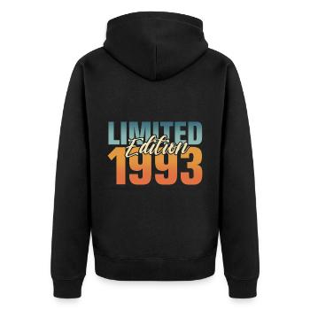 30e anniversaire 1993 Né 30 ans - Veste à capuche bio Premium Unisexe - noir - Dos - Nico (187cm)