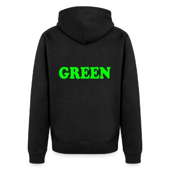 Green - Unisex Premium Bio Zip Hoodie - Schwarz - Hinten - Nico (187cm)