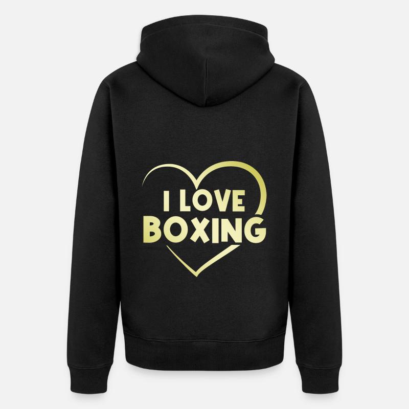 J’adore la boxe - Veste à capuche bio Premium Unisexe - noir