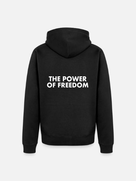 The power of freedom - Unisex Premium Organic Zip Hoodie - black