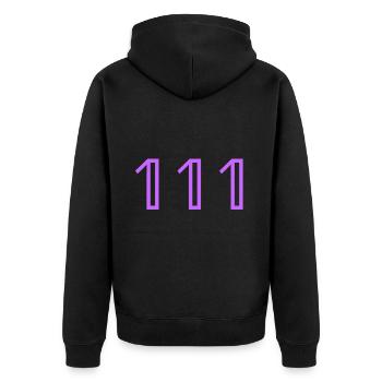 Angel Numbers -/-111-/- - Unisex Premium Organic Zip Hoodie - black - Back - Nico (187cm)