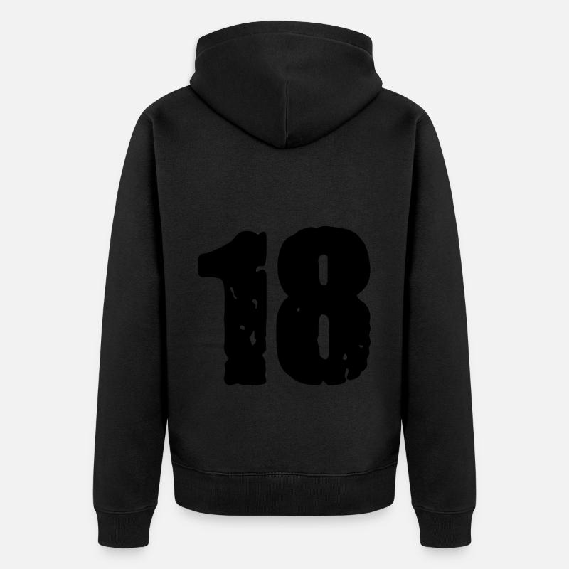 Maillot à 18 chiffres - Veste à capuche bio Premium Unisexe - noir