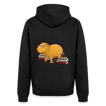 Capybara Livres Lecture avec lunettes Nerd - Veste à capuche bio Premium Unisexe - noir - Dos - Nico (187cm)