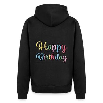 Joyeux anniversaire Félicitations Cadeau - Veste à capuche bio Premium Unisexe - noir - Dos - Nico (187cm)