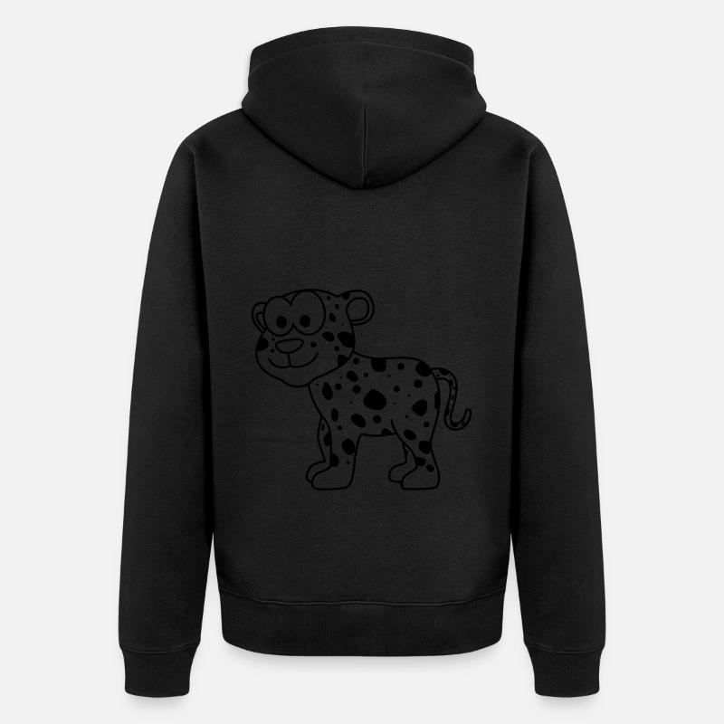 Léopard Comic Animal - Veste à capuche bio Premium Unisexe - noir