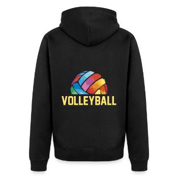 Volleyball - Unisex Premium Organic Zip Hoodie - black - Back - Nico (187cm)