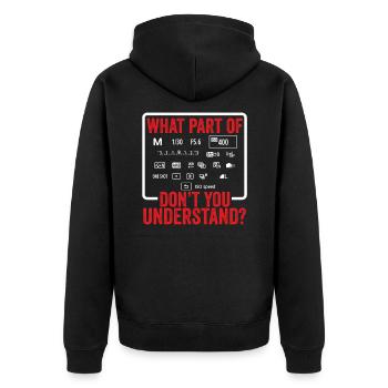 Photographe Photographie Appareil photo Photographe Cadeau - Veste à capuche bio Premium Unisexe - noir - Dos - Nico (187cm)