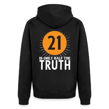 Funny Math Math Nerd Gift Sayings - Unisex Premium Organic Zip Hoodie - black - Back - Nico (187cm)