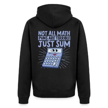 Funny Math Math Nerd Gift Sayings - Unisex Premium Organic Zip Hoodie - black - Back - Nico (187cm)