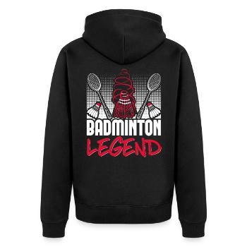 Badminton Badminton Evolution Badminton Player - Unisex Premium Organic Zip Hoodie - black - Back - Nico (187cm)