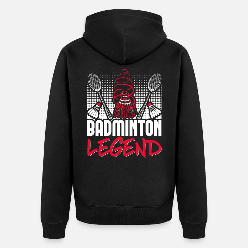 Badminton Badminton Evolution Badminton Player - Unisex Premium Organic Zip Hoodie - black