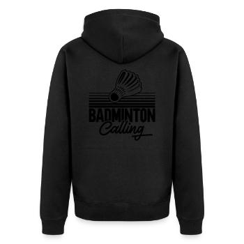 Badminton Badminton Evolution Badminton Player - Unisex Premium Organic Zip Hoodie - black - Back - Nico (187cm)