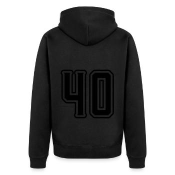 Symbole de 40 chiffres - Veste à capuche bio Premium Unisexe - noir - Dos - Nico (187cm)