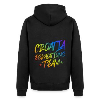 Croatia escalation - Unisex Premium Organic Zip Hoodie - black - Back - Nico (187cm)