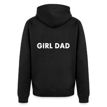 Girl dad - Unisex Premium Bio Zip Hoodie - Schwarz - Hinten - Nico (187cm)