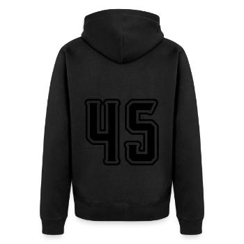 45 number symbol - Unisex Premium Organic Zip Hoodie - black - Back - Nico (187cm)