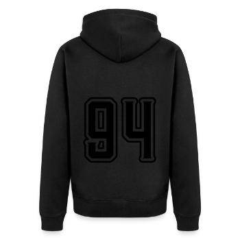Symbole numérique 94 - Veste à capuche bio Premium Unisexe - noir - Dos - Nico (187cm)