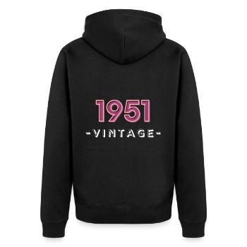 born 1951 gift idea birthday year 51 - Unisex Premium Organic Zip Hoodie - black - Back - Nico (187cm)