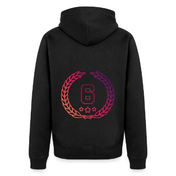 6 Couronne de chiffres - Veste à capuche bio Premium Unisexe - noir - Dos - Nico (187cm)
