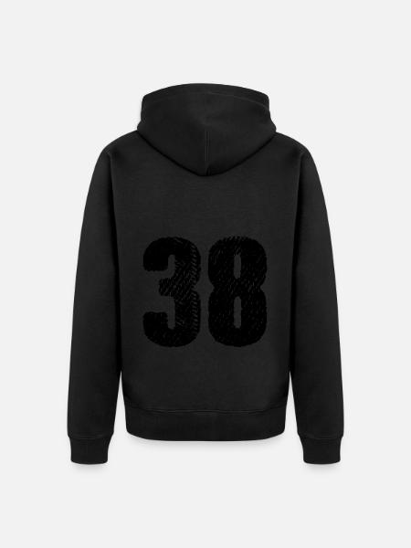 38 Number jersey - Unisex Premium Organic Zip Hoodie - black