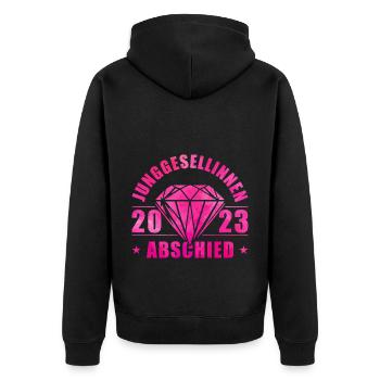Junggesellinnenabschied Jga 2023 - Unisex Premium Bio Zip Hoodie - Schwarz - Hinten - Nico (187cm)