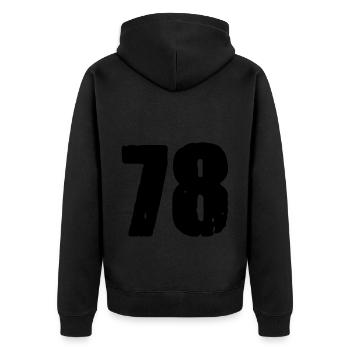 78 Number jersey - Unisex Premium Organic Zip Hoodie - black - Back - Nico (187cm)
