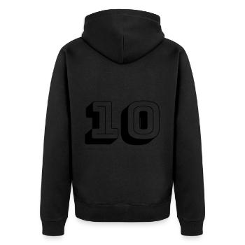Numéro de maillot - Dix - Numéro - Veste à capuche bio Premium Unisexe - noir - Dos - Nico (187cm)