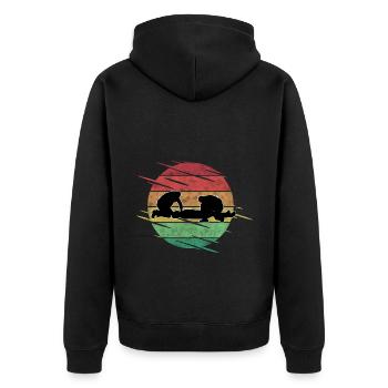 Rettungssanitäter - Unisex Premium Bio Zip Hoodie - Schwarz - Hinten - Nico (187cm)
