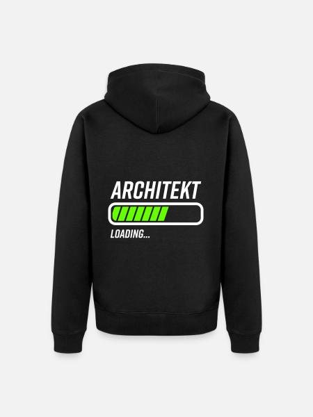 Architekt Loading Ladebalken - Unisex Premium Bio Zip Hoodie - Schwarz