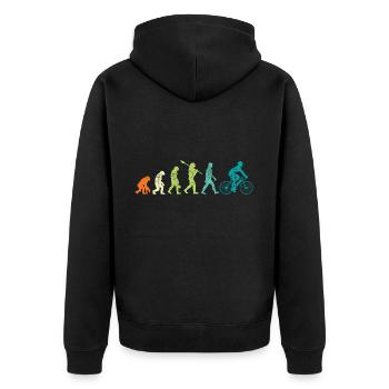 E Bikes E Bike Retro - Unisex Premium Bio Zip Hoodie - Schwarz - Hinten - Nico (187cm)