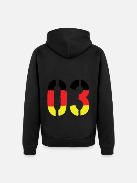 3 Number symbol Germany - Unisex Premium Organic Zip Hoodie - black