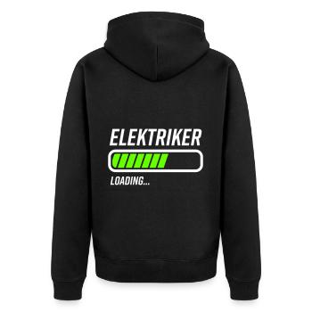 Elektriker Humor Geschenk - Unisex Premium Bio Zip Hoodie - Schwarz - Hinten - Nico (187cm)
