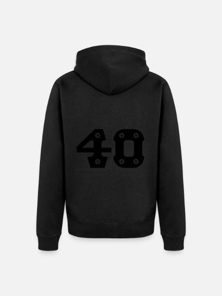 40th birthday - Unisex Premium Organic Zip Hoodie - black