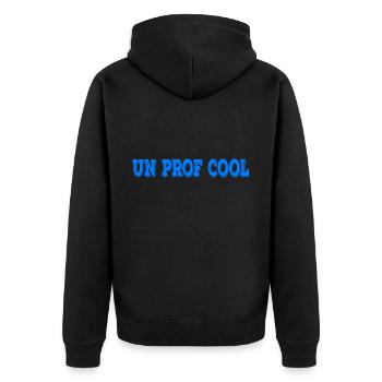 Un Prof Cool Ein cooler Französisch Lehrer - Unisex Premium Bio Zip Hoodie - Schwarz - Hinten - Nico (187cm)