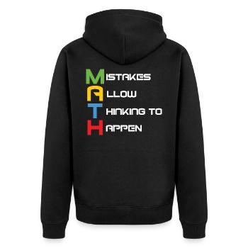 Mathelehrer - Unisex Premium Bio Zip Hoodie - Schwarz - Hinten - Nico (187cm)