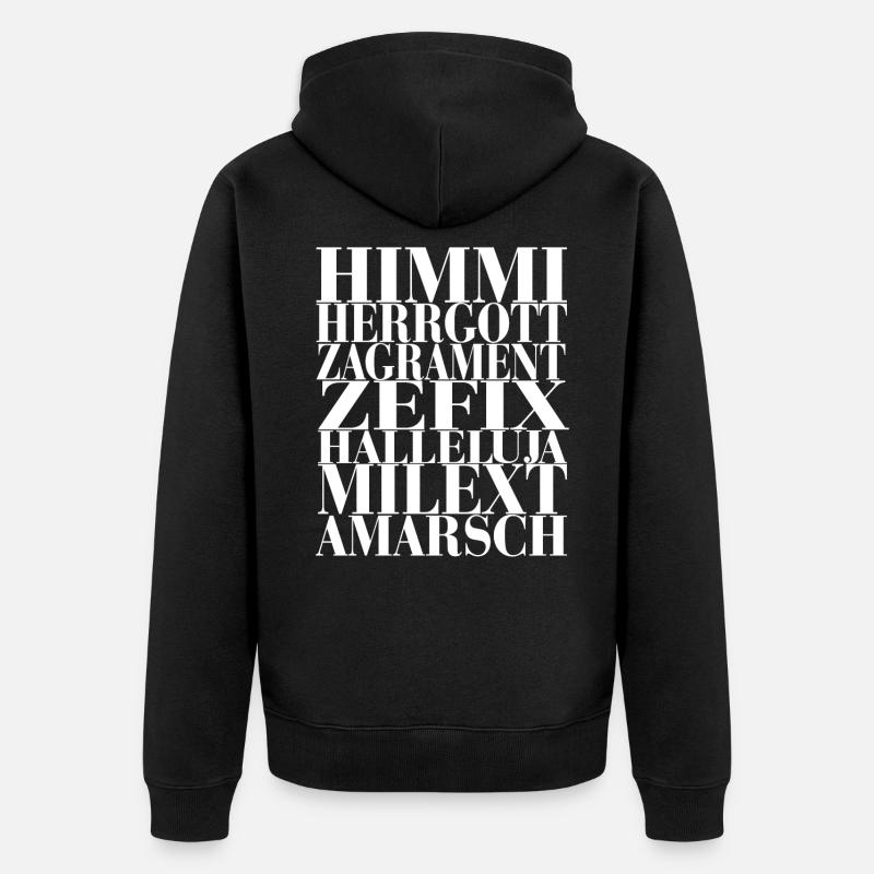 Himmi Herrgott Zagrament Zeffix - Veste à capuche bio Premium Unisexe - noir