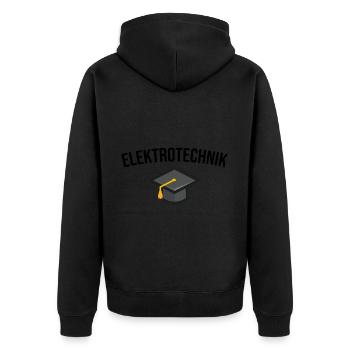 Elektrotechnik Studium Ausbildung - Unisex Premium Bio Zip Hoodie - Schwarz - Hinten - Nico (187cm)