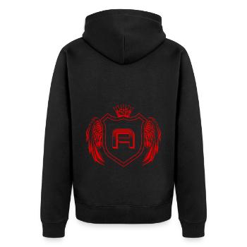 Une lettre Armoiries - Veste à capuche bio Premium Unisexe - noir - Dos - Nico (187cm)