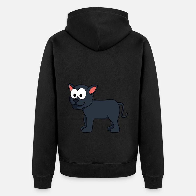 Panther Comic Tier - Unisex Premium Bio Zip Hoodie - Schwarz