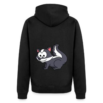 Stinker Comic Tier - Unisex Premium Bio Zip Hoodie - Schwarz - Hinten - Nico (187cm)