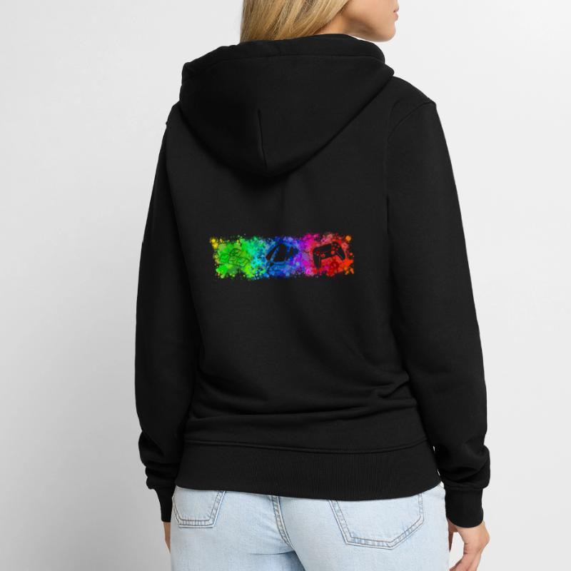 WASD Mouse Controller Rainbow Unisex Premium Bio Zip Hoodie