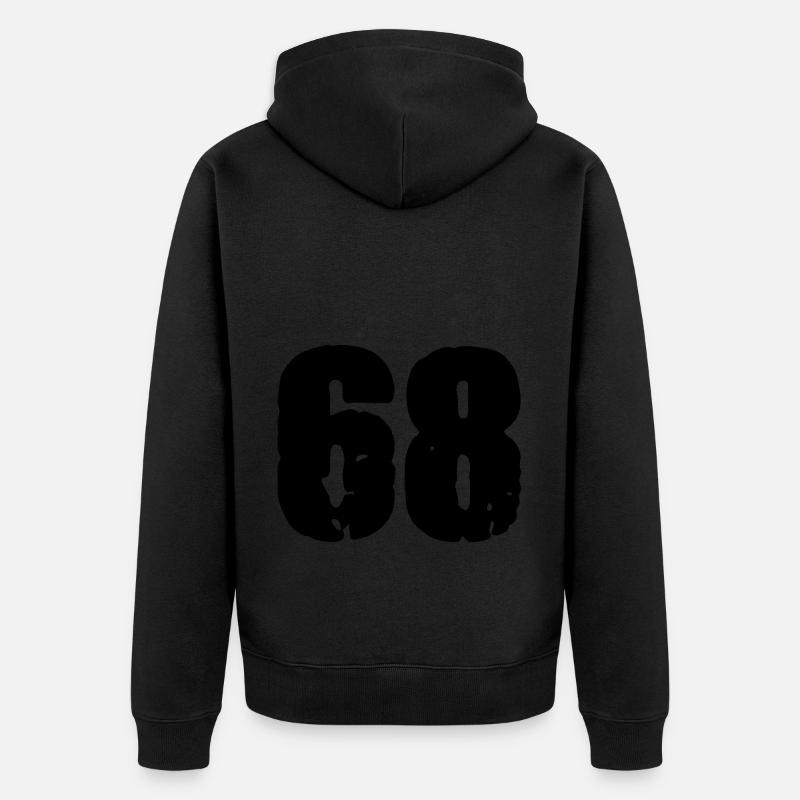 Maillot à 68 numéros - Veste à capuche bio Premium Unisexe - noir