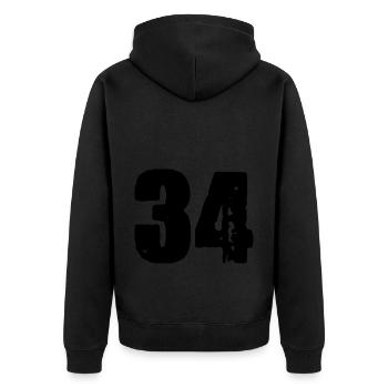 Maillot à 34 numéros - Veste à capuche bio Premium Unisexe - noir - Dos - Nico (187cm)