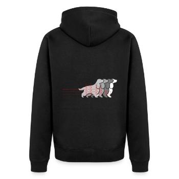 Cocker Spaniel Heartbeat Funny Dog Owners - Unisex Premium Organic Zip Hoodie - black - Back - Nico (187cm)