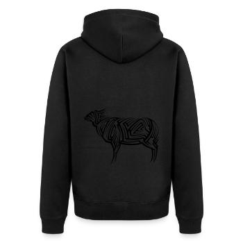 Tatouage tribal de mouton - Veste à capuche bio Premium Unisexe - noir - Dos - Nico (187cm)