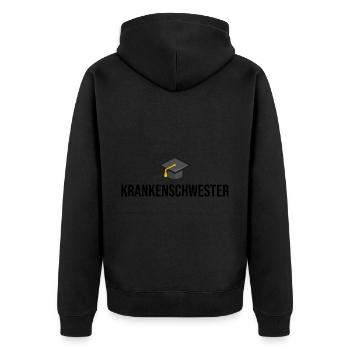Krankenschwester Ausbildung Geschenkidee - Unisex Premium Bio Zip Hoodie - Schwarz - Hinten - Nico (187cm)