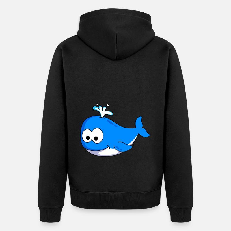 Baleines Comic Animal - Veste à capuche bio Premium Unisexe - noir