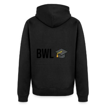 Betriebswirtschaftslehre Studium BWL - Unisex Premium Bio Zip Hoodie - Schwarz - Hinten - Nico (187cm)