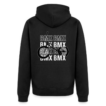 Bmx - Unisex Premium Organic Zip Hoodie - black - Back - Nico (187cm)