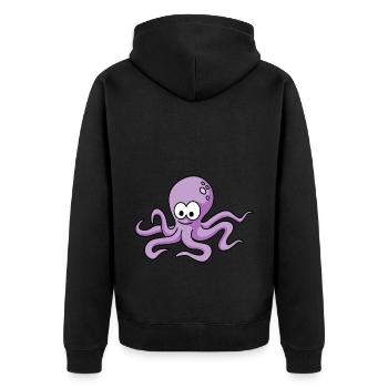 Octopus Comic Animal - Unisex Premium Organic Zip Hoodie - black - Back - Nico (187cm)